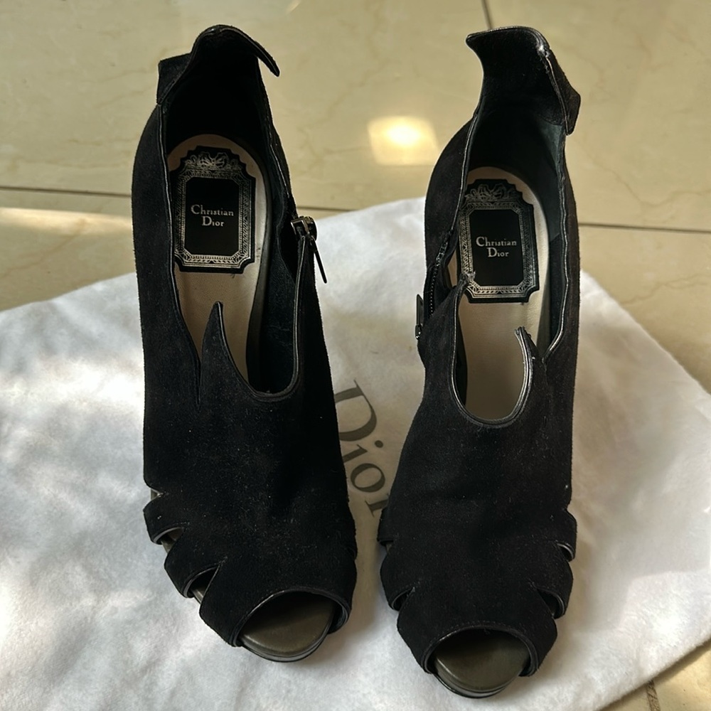 Christian Dior black suede shoes